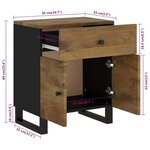 vidaXL Table de chevet 50x33x60 cm Bois de manguier et d'ingénierie
