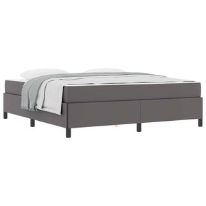 vidaXL Cadre de lit avec matelas Gris 180 x 200 cm tissu
