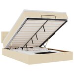 vidaXL Lit ottoman avec matelas et LED crème 140x200 cm tissu