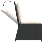 vidaXL Banc inclinable de jardin avec coussins noir résine tressée