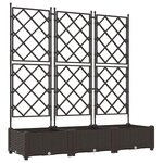 vidaXL Jardinière de Jardin avec Treillis 3 Pièces Marron 120x40x125.5 cm
