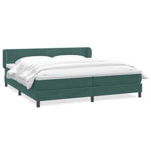 vidaXL Sommier à lattes de lit et matelas vert foncé 180x220cm velours