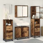 vidaXL Ensemble de mobilier de salle de bain 4 Pièces Bois Ancien