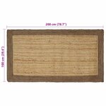 vidaXL Tapis de surface Gris 100 x 200 cm Jute