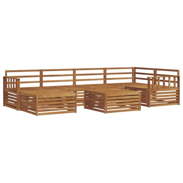 vidaXL Ensemble de canapés d'extérieur 7 Pièces Naturel
