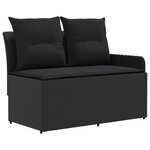 vidaXL Ensembles de meubles avec oreiller 5 Pièces Noir Rotin PE