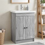 vidaXL Armoire sous évier de salle de bain Sonoma gris