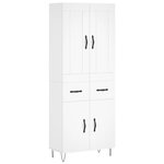 vidaXL Buffet haut Blanc 69 5x34x180 cm Bois d'ingénierie