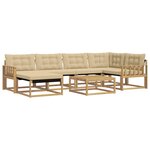 vidaXL Ensemble de canapés d'extérieur 7 pc Blanc et Beige