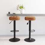 Vidaxl tabourets de bar 2 pcs marron velours