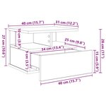 vidaXL Table de nuit flottante chêne noir 40x31x27 cm Bois d'ingénierie