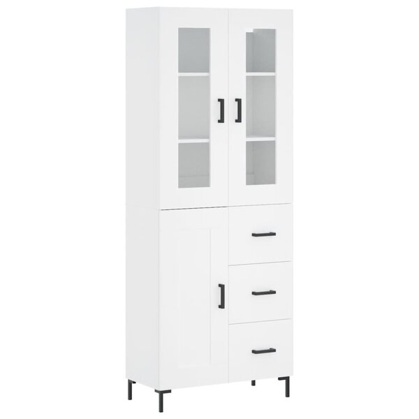 vidaXL Buffet haut Blanc 69 5x34x180 cm Bois d'ingénierie