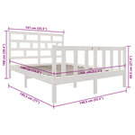 vidaXL Cadre de lit sans matelas blanc bois de pin massif