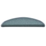 vidaXL Tapis d'escalier 30 pièces 56 x 17 x 3 cm Bleu mer Demi-rond