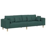 vidaXL Sofa en tissu avec coussin Vert foncé 208 cm tissu
