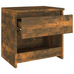 vidaXL Table de chevet Chêne fumé 40x30x39 cm Bois d'ingénierie