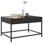 vidaXL Table basse avec LED infini noir 70x50x41 cm