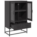 vidaXL Buffet haut noir 68x39x111 5 cm acier