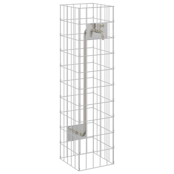 vidaXL Robinet Gabion 4 pièces Argenté 25 x 25 x 100 cm
