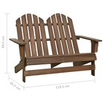 vidaXL Chaise de jardin Adirondack 2 places bois sapin massif marron