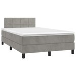 vidaXL Sommier à lattes de lit avec matelas LED gris clair 120x190 cm
