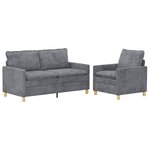 vidaXL Ensemble de Canapés 2 Pièces Gris clair Polyester