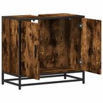 vidaXL Armoire de lavabo de salle de bain chêne fumé 65x33x60 cm