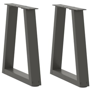 vidaXL Pieds de table basse en forme de V  2 pièces  anthracite  38 x (42-43 3) cm  acier
