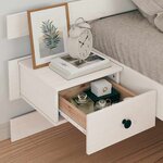 vidaXL Cadre de lit avec tête de lit Blanc 100 x 200 cm Pin massif