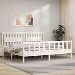 vidaXL Cadre de lit sans matelas blanc 200x200 cm bois massif de pin