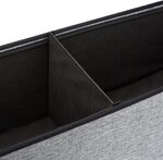 Tabouret pouf banquette de rangement pliant en lin 114 cm gris 13_0002783_2