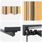 vidaXL Cadre de store manuel avec LEDs Jaune Gris Anthracite 5 x 3 m