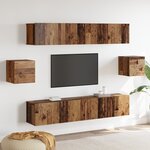 vidaXL Set de meuble TV 6 pièces Bois ancien Bois reconstitué