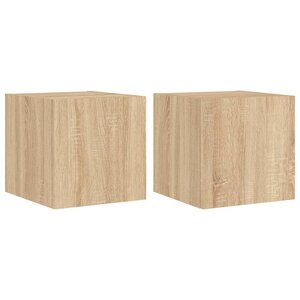 vidaXL Meubles TV muraux lumières LED 2 Pièces chêne sonoma 30 5x35x30 cm