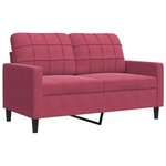 vidaXL Canapé à 2 places Rouge bordeaux 120 cm Velours