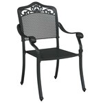 vidaXL Chaise de jardin 2 Pièces Noir 55 x 55 x 92 5cm Aluminium