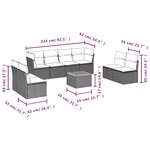 vidaXL Salon de jardin 9 Pièces avec coussins gris résine tressée