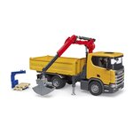 Bruder 03551 - Camion de chantier Scania Super 560R avec grue et 2 palettes