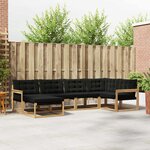 vidaXL Ensemble de canapés d'extérieur 6 Pièces Blanc et noir