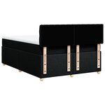 vidaXL Sommier à lattes de lit avec matelas Noir 160x200 cm Tissu