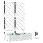 vidaXL Cache-pot de jardin 2 Pièces Blanc Acier