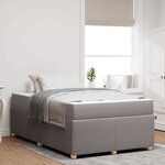 vidaXL Cadre de lit avec matelas avec matelas Taupe 120 x 200 cm tissu