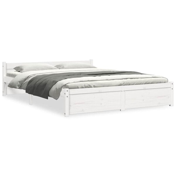 vidaXL Cadre de lit sans matelas blanc bois massif 140x200 cm