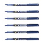 Stylo roller Hi-Tecpoint V7 Encre liquide Pointe moyenne Bleu x 6 PILOT
