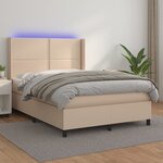 vidaXL Sommier à lattes de lit matelas LED Cappuccino 140x190 cm