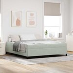 vidaXL Cadre de lit Autre Blanc et gris clair 180 x 200 cm Velours