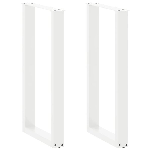 vidaXL Pieds de table de bar en U 2 pièces blanc 50 x (90-91) cm acier