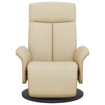 vidaXL Fauteuil inclinable avec repose-pied crème tissu