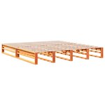 vidaXL Lit bibliothèque sans matelas cire marron 200x200 cm pin massif