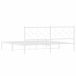 vidaXL Cadre de lit métal sans matelas et tête de lit blanc 200x200 cm